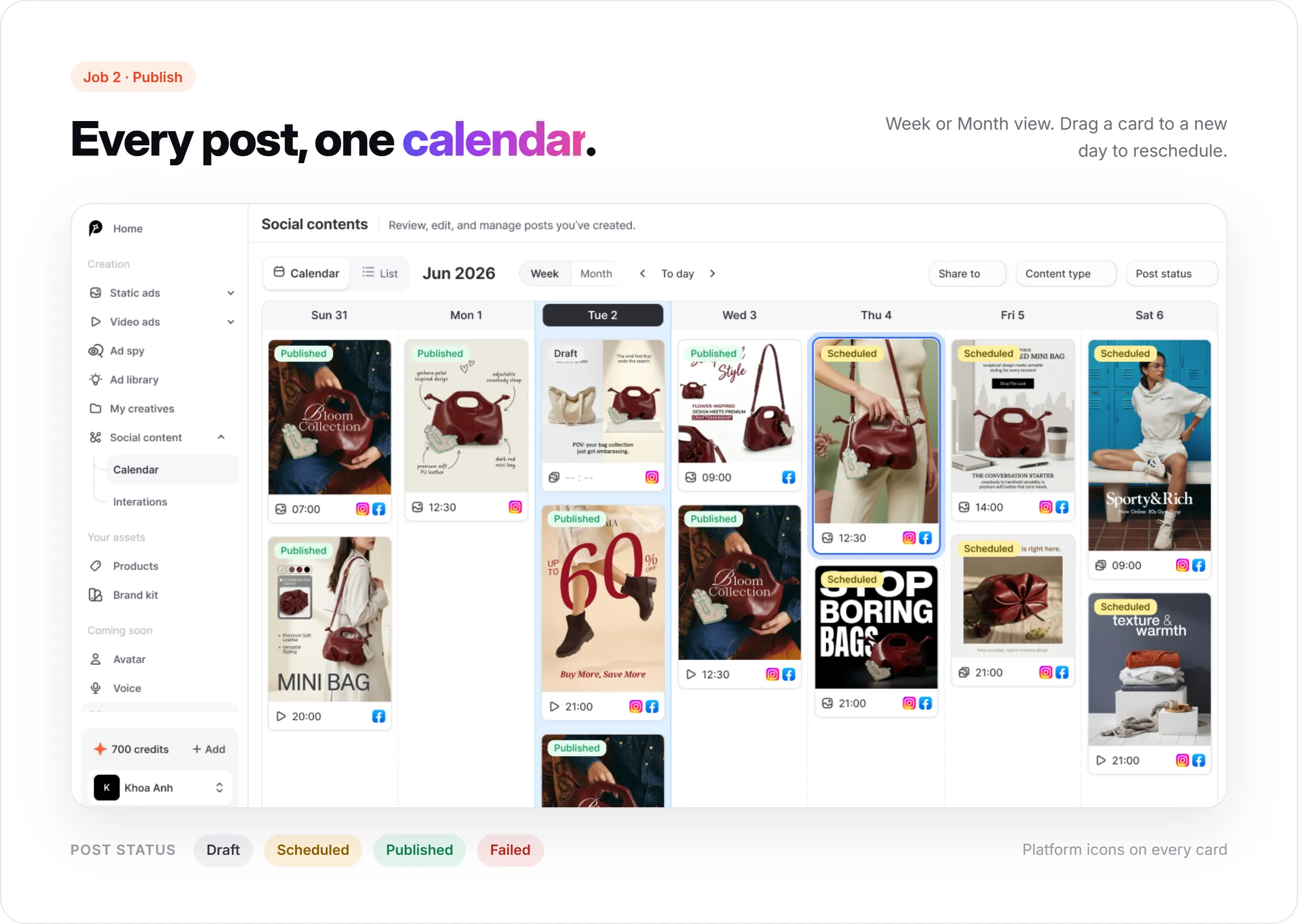 content calendar