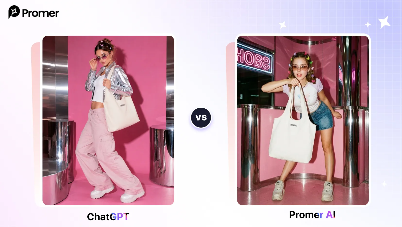 Y2K Revival Flash Look: ChatGPT vs Promer AI comparison for this prompt