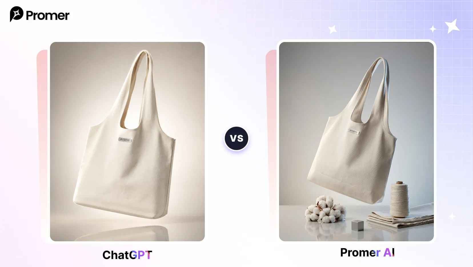 Floating Product Hero Shot: ChatGPT vs Promer AI comparison for this prompt
