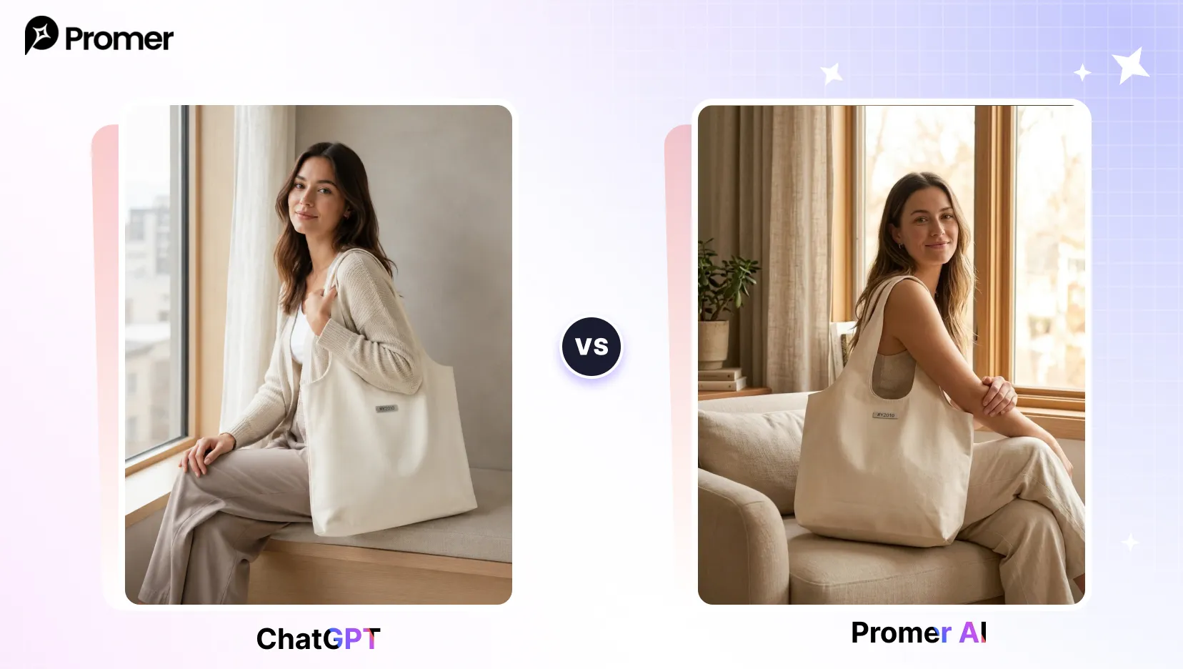 Lifestyle Catalog Shot: ChatGPT vs Promer AI comparison for this prompt