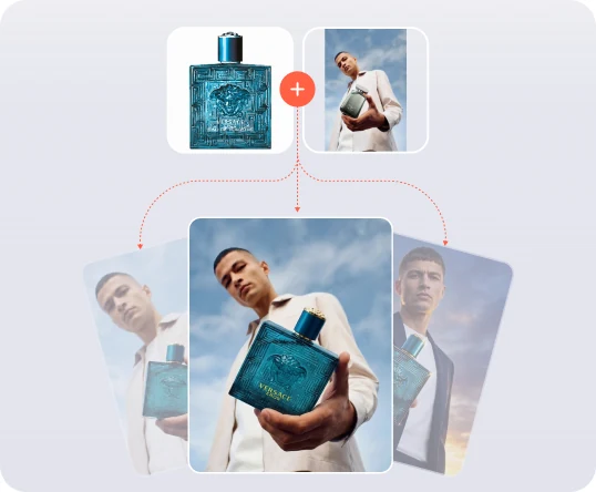 AI Ad Clone for perfume product images