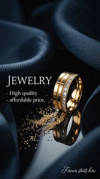Jewelry ad created with Promer AI Ad Concept