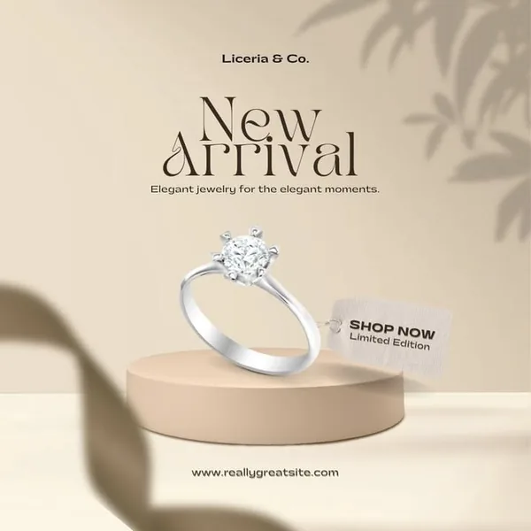 Jewelry ad created with Promer AI Ad Clone